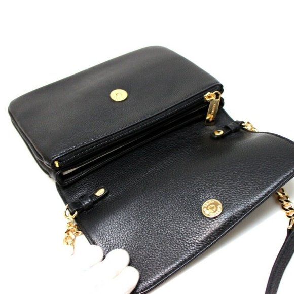 AUTHENTIC UNUSED MICHAEL KORS Chain Bag Pochette Shoulder Bag Black Leather - Picture 6 of 11